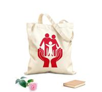 AILOONG Bolsa de lona sin blanquear Hogar de Protección Infantil Manos Unidas Familia Tela de 340g/m² de grosor Se usa como bolsa de herramientas