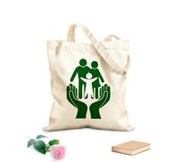 AILOONG Bolsa de lona sin blanquear Hogar de Protección Infantil Manos Unidas Familia Tela de 340g/m² de grosor Se usa como bolsa de herramientas