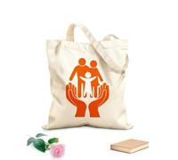 AILOONG Bolsa de lona sin blanquear Hogar de Protección Infantil Manos Unidas Familia Tela de 340g/m² de grosor Se usa como bolsa de herramientas