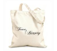 AILOONG Bolsa de lona sin blanquear La VERDADERA belleza viene del interior, cita del salón Tela de 12 oz de grosor Se usa como bolsa de herramientas 25x30cm Pequeño