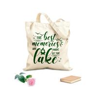 AILOONG Bolsa de lona sin blanquear Los mejores recuerdos se crean en el camping del lago Tela de 340g/m² de grosor Se usa como bolsa de herramientas