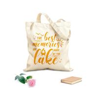 AILOONG Bolsa de lona sin blanquear Los mejores recuerdos se crean en el camping del lago Tela de 340g/m² de grosor Se usa como bolsa de herramientas