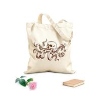 AILOONG Bolsa de lona sin blanquear Monstruo marino con tentáculos de cráneo de pulpo Tela de 340g/m² de grosor Se usa como bolsa de herramientas