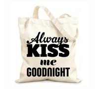 AILOONG Bolsa de lona sin blanquear Mural Cita de buenas noches Tela de 12 oz de grosor Se usa como bolsa de herramientas 25x30cm Pequeño