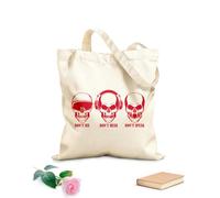 AILOONG Bolsa de lona sin blanquear No veo, oigo, hablo, calavera, huesos, adolescente Tela de 340g/m² de grosor Se usa como bolsa de herramientas