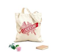 AILOONG Bolsa de lona sin blanquear Nube de palabras con citas sobre liderazgo, trabajo en equipo y éxito. Tela de 340g/m² de grosor Se usa como bolsa de herramientas