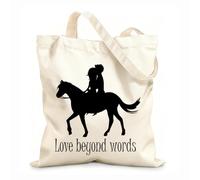 AILOONG Bolsa de lona sin blanquear Palabras Cita Amor Romántico Pareja A Caballo Tela de 12 oz de grosor Se usa como bolsa de herramientas 35x40cm Grande