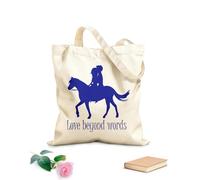 AILOONG Bolsa de lona sin blanquear Palabras Cita Amor Romántico Pareja A Caballo Tela de 340g/m² de grosor Se usa como bolsa de herramientas