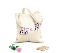 AILOONG Bolsa de lona sin blanquear Palabras Cita Bienvenidos a Nuestro Hogar Gatos Abstractos Tela de 340g/m² de grosor Se usa como bolsa de herramientas