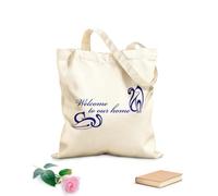 AILOONG Bolsa de lona sin blanquear Palabras Cita Bienvenidos a Nuestro Hogar Gatos Abstractos Tela de 340g/m² de grosor Se usa como bolsa de herramientas