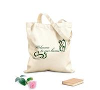 AILOONG Bolsa de lona sin blanquear Palabras Cita Bienvenidos a Nuestro Hogar Gatos Abstractos Tela de 340g/m² de grosor Se usa como bolsa de herramientas