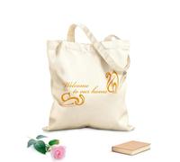 AILOONG Bolsa de lona sin blanquear Palabras Cita Bienvenidos a Nuestro Hogar Gatos Abstractos Tela de 340g/m² de grosor Se usa como bolsa de herramientas