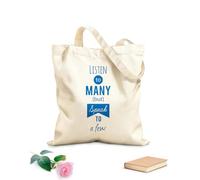 AILOONG Bolsa de lona sin blanquear Palabras Escucha Muchas Habla Unas Pocas Frase Tela de 340g/m² de grosor Se usa como bolsa de herramientas