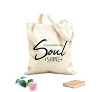AILOONG Bolsa de lona sin blanquear Palabras inspiradoras con frases y letras que brillan en el alma Tela de 12 oz de grosor Se usa como bolsa de herramientas 35x40cm Grande