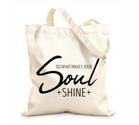 AILOONG Bolsa de lona sin blanquear Palabras inspiradoras con frases y letras que brillan en el alma Tela de 12 oz de grosor Se usa como bolsa de herramientas 31x36cm Mediano