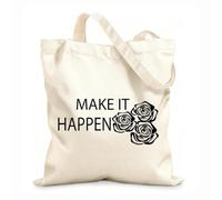 AILOONG Bolsa de lona sin blanquear Palabras motivadoras con frases inspiradoras que te ayudarán a lograrlo Tela de 12 oz de grosor Se usa como bolsa de herramientas 31x36cm Mediano