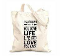 AILOONG Bolsa de lona sin blanquear Palabras positivas que inspiran el espejo, el amor y la vida Tela de 12 oz de grosor Se usa como bolsa de herramientas 25x30cm Pequeño