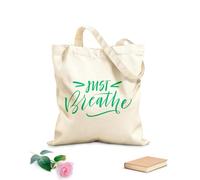 AILOONG Bolsa de lona sin blanquear Palabras, solo respira, letras, estudio de yoga Tela de 340g/m² de grosor Se usa como bolsa de herramientas