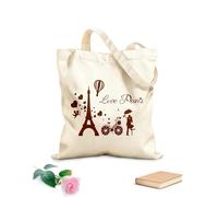 AILOONG Bolsa de lona sin blanquear París Francia Amor Romántico Tela de 340g/m² de grosor Se usa como bolsa de herramientas