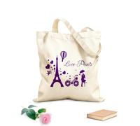 AILOONG Bolsa de lona sin blanquear París Francia Amor Romántico Tela de 340g/m² de grosor Se usa como bolsa de herramientas