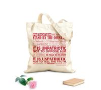 AILOONG Bolsa de lona sin blanquear Patriotismo significa apoyar al país. No significa apoyar al presidente ni a ningún otro funcionario público. Tela de 340g/m² de grosor Bolsa para dibujar