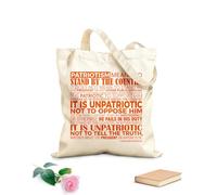 AILOONG Bolsa de lona sin blanquear Patriotismo significa apoyar al país. No significa apoyar al presidente ni a ningún otro funcionario público. Tela de 340g/m² de grosor Bolsa para dibujar