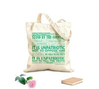 AILOONG Bolsa de lona sin blanquear Patriotismo significa apoyar al país. No significa apoyar al presidente ni a ningún otro funcionario público. Tela de 340g/m² de grosor Bolsa para dibujar