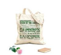 AILOONG Bolsa de lona sin blanquear Patriotismo significa apoyar al país. No significa apoyar al presidente ni a ningún otro funcionario público. Tela de 340g/m² de grosor Bolsa para dibujar