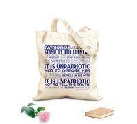 AILOONG Bolsa de lona sin blanquear Patriotismo significa apoyar al país. No significa apoyar al presidente ni a ningún otro funcionario público. Tela de 340g/m² de grosor Bolsa para dibujar