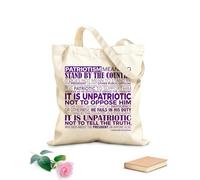 AILOONG Bolsa de lona sin blanquear Patriotismo significa apoyar al país. No significa apoyar al presidente ni a ningún otro funcionario público. Tela de 340g/m² de grosor Bolsa para dibujar