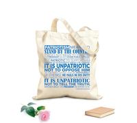 AILOONG Bolsa de lona sin blanquear Patriotismo significa apoyar al país. No significa apoyar al presidente ni a ningún otro funcionario público. Tela de 340g/m² de grosor Bolsa para dibujar