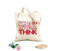 AILOONG Bolsa de lona sin blanquear Pensar en positivo Pensamiento Idea Palabras Espacio de oficina Tela de 340g/m² de grosor Se usa como bolsa de herramientas