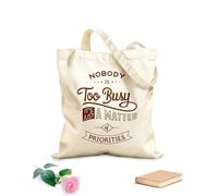 AILOONG Bolsa de lona sin blanquear Prioridades Palabras inspiradoras de cita Tela de 340g/m² de grosor Se usa como bolsa de herramientas