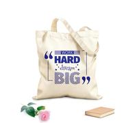 AILOONG Bolsa de lona sin blanquear Trabaja duro, sueña en grande Cita Inicio Tela de 340g/m² de grosor Se usa como bolsa de herramientas