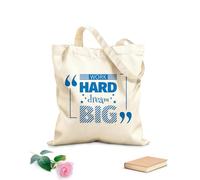 AILOONG Bolsa de lona sin blanquear Trabaja duro, sueña en grande Cita Inicio Tela de 340g/m² de grosor Se usa como bolsa de herramientas