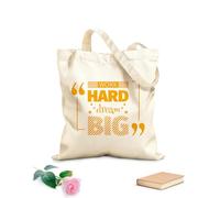 AILOONG Bolsa de lona sin blanquear Trabaja duro, sueña en grande Cita Inicio Tela de 340g/m² de grosor Se usa como bolsa de herramientas