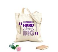 AILOONG Bolsa de lona sin blanquear Trabaja duro, sueña en grande Cita Inicio Tela de 340g/m² de grosor Se usa como bolsa de herramientas