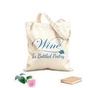 AILOONG Bolsa de lona sin blanquear Vino Poesía Bebida alcohólica Café Tela de 340g/m² de grosor Se usa como bolsa de herramientas