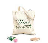 AILOONG Bolsa de lona sin blanquear Vino Poesía Bebida alcohólica Café Tela de 340g/m² de grosor Se usa como bolsa de herramientas