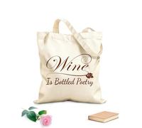 AILOONG Bolsa de lona sin blanquear Vino Poesía Bebida alcohólica Café Tela de 340g/m² de grosor Se usa como bolsa de herramientas