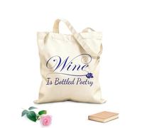 AILOONG Bolsa de lona sin blanquear Vino Poesía Bebida alcohólica Café Tela de 340g/m² de grosor Se usa como bolsa de herramientas