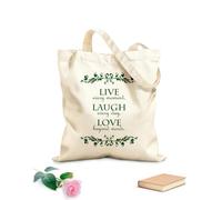 AILOONG Bolsa de lona sin blanquear Vive cada momento, ríe cada día, ama sin límites. Tela de 340g/m² de grosor Sustituye a la mochila escolar