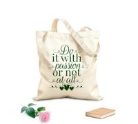 AILOONG Bolsa de lona sin blanquear Vivir en casa Palabras Pasión Cita inspiradora Tela de 340g/m² de grosor Se usa como bolsa de herramientas