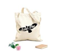 AILOONG Bolsa de lona Tela de 12 oz de grosor Águila, pájaro salvaje y libre, volando en libertad Bolsa para dibujar 31x36cm Mediano