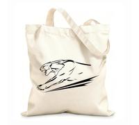 AILOONG Bolsa de lona Tela de 12 oz de grosor Animal salvaje Pantera Rugido Cazador de la jungla Gran felino Bolsa para dibujar 31x36cm Mediano