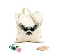 AILOONG Bolsa de lona Tela de 12 oz de grosor Cuento de hadas del pájaro volador nocturno del búho Bolsa para dibujar 25x30cm Pequeño