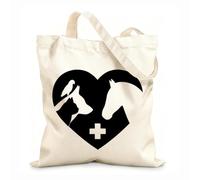 AILOONG Bolsa de lona Tela de 12 oz de grosor Letrero Logotipo Clínica Veterinaria Animales Mascotas Amor Bolsa para dibujar 31x36cm Mediano