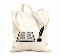 AILOONG Bolsa de lona Tela de 12 oz de grosor Librería Pluma Librería Bookworm Escuela Ciencia Bolsa para dibujar 35x40cm Grande