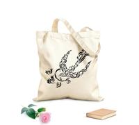 AILOONG Bolsa de lona Tela de 12 oz de grosor Tatuaje de pájaro mágico irreal Bolsa para dibujar 25x30cm Pequeño