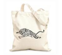 AILOONG Bolsa de lona Tela de 12 oz de grosor Tigre Depredador Animal Gran Felino Colmillos Garras Bolsa para dibujar 25x30cm Pequeño